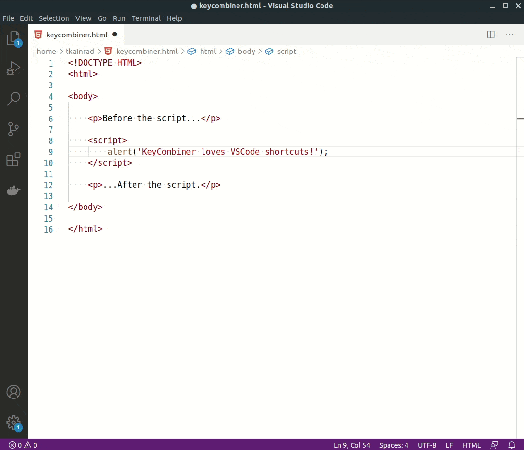 KeyCombiner’s instant shortcut lookup for VSCode, Terminal, and Chrome.